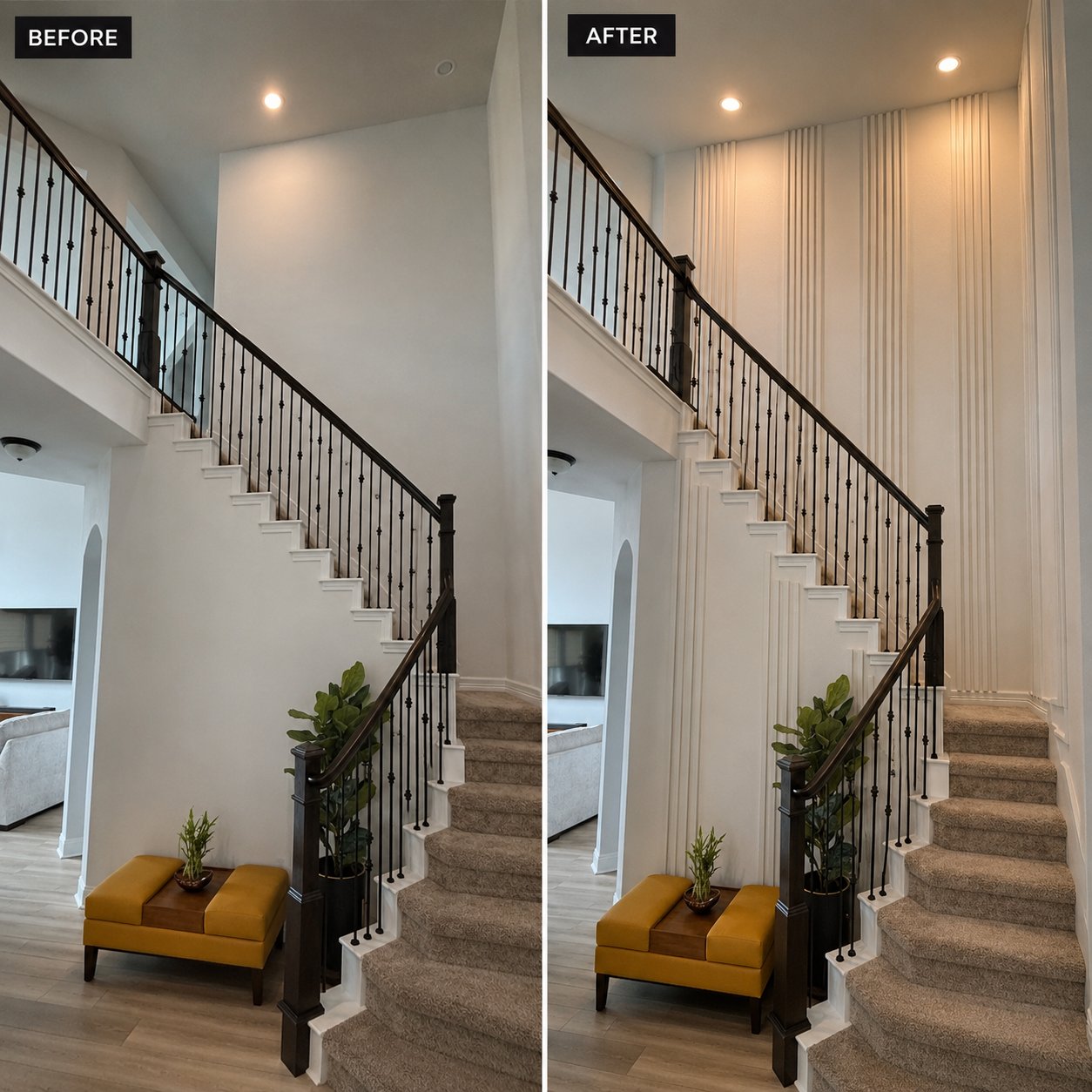 Staircase Feature Wall - Gold Services Tampa